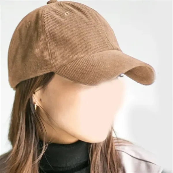 Corduroy Baseball Cap Vintage Adjustable Dad Hat