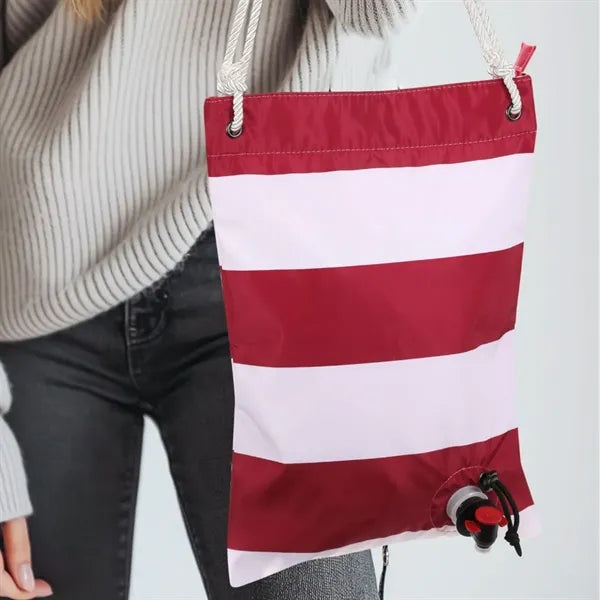 Portable Wine Tote Bag with Dispenser for Outdoor Events
