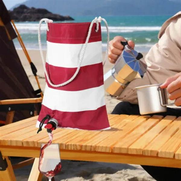 Portable Wine Tote Bag with Dispenser for Outdoor Events
