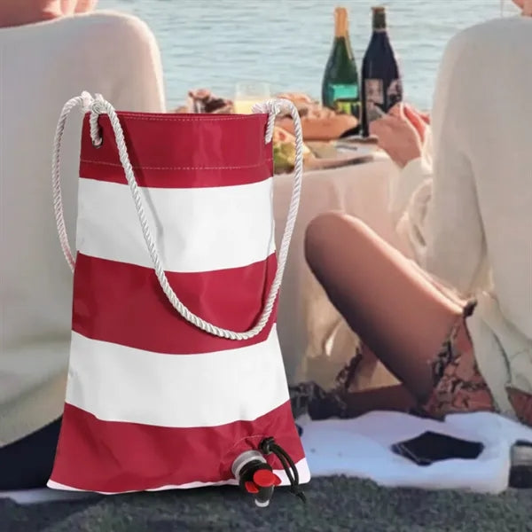 Portable Wine Tote Bag with Dispenser for Outdoor Events