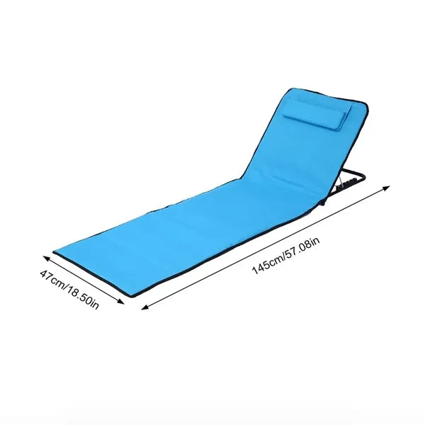 Foldable Lounge Beach Mat with Backrest and Pillow