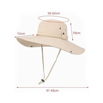 Outdoor Sun Hat with Adjustable Strap and Foldable Design