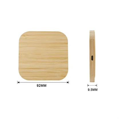 Eco Friendly Bamboo Wireless Charger with Dual USB Ports