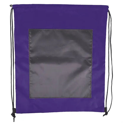 Large Front Pocket Dual Color Drawstring Backpack