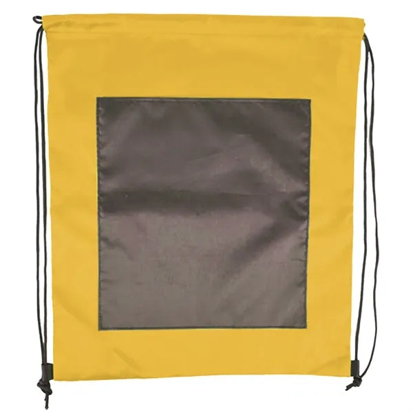 Large Front Pocket Dual Color Drawstring Backpack