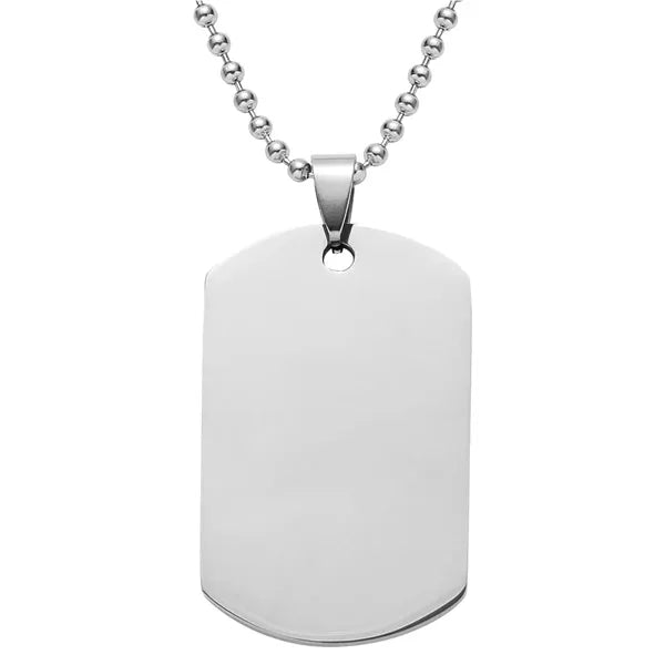 Stainless Steel Decorations Tag Military Style Necklace
