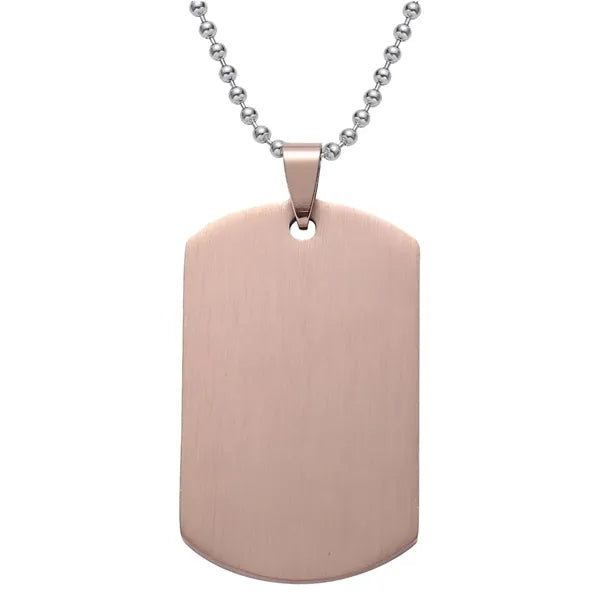 Stainless Steel Decorations Tag Military Style Necklace