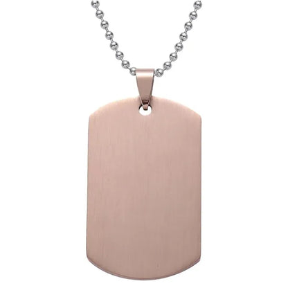 Stainless Steel Decorations Tag Military Style Necklace