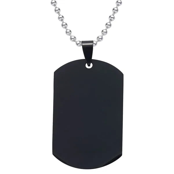 Stainless Steel Decorations Tag Military Style Necklace