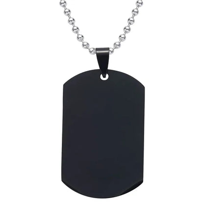 Stainless Steel Decorations Tag Military Style Necklace