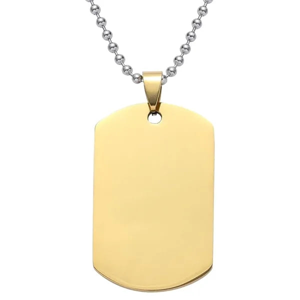 Stainless Steel Decorations Tag Military Style Necklace