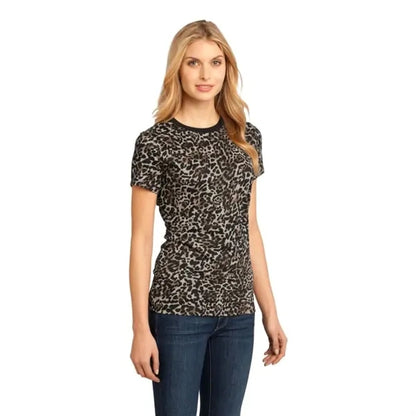 DISCONTINUED District - Ladies Perfect Weight Camo Crew Tee