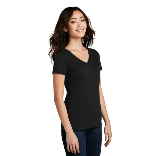 District Women's Perfect Blend CVC V-Neck Tee.