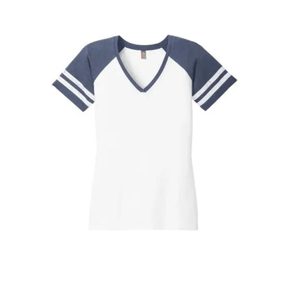 District Women's Game V-Neck Tee.