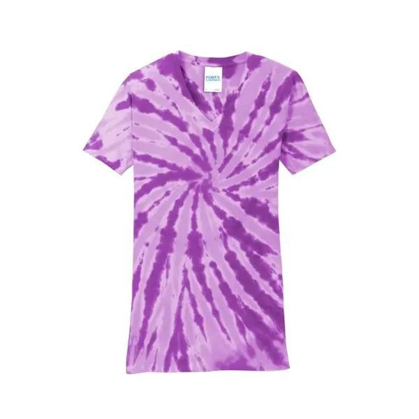 Port & Company Women's Tie-Dye V-Neck Tee.