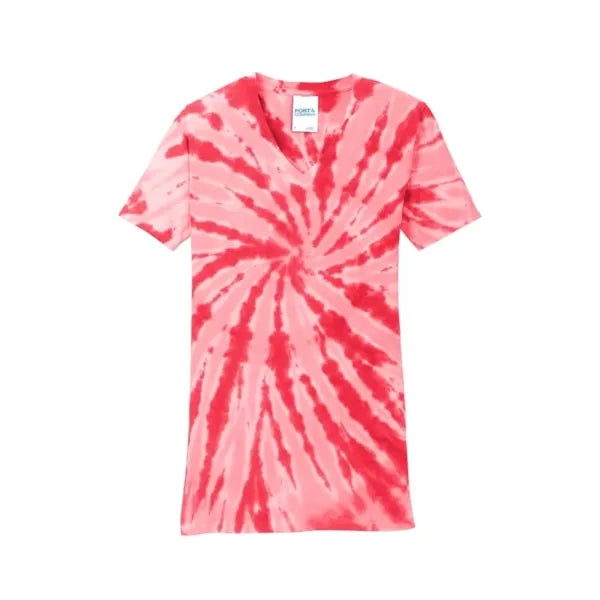 Port & Company Women's Tie-Dye V-Neck Tee.