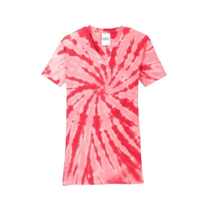Port & Company Women's Tie-Dye V-Neck Tee.
