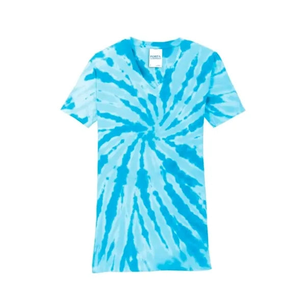 Port & Company Women's Tie-Dye V-Neck Tee.