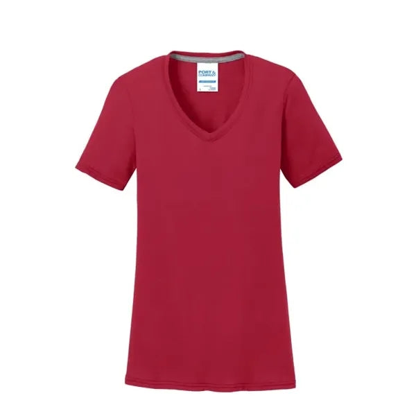 Port & Company Women's Performance Blend V-Neck Tee.