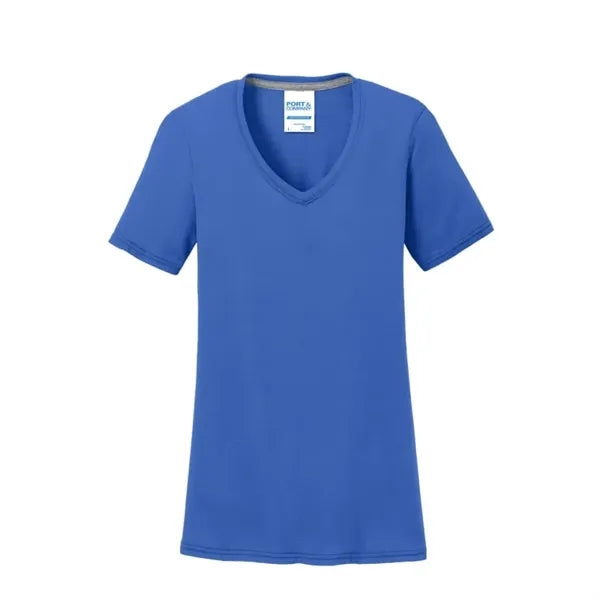 Port & Company Women's Performance Blend V-Neck Tee.