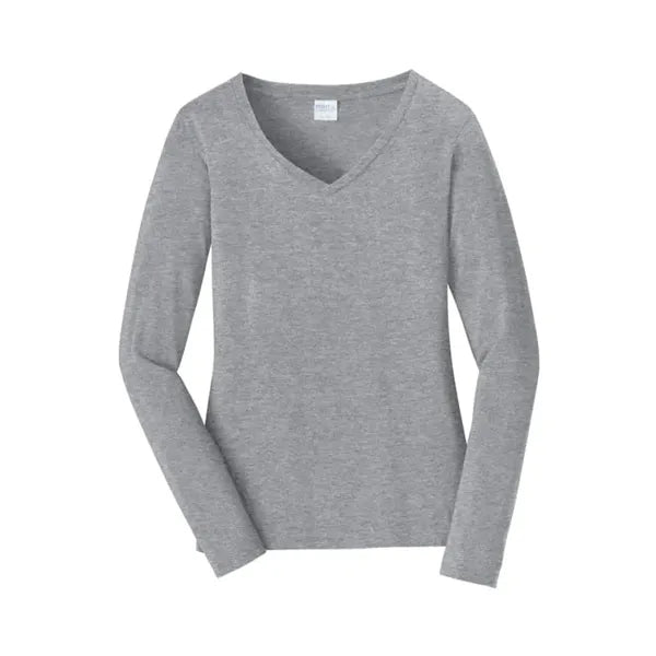 Port & Company Women's Long Sleeve Fan Favorite V-Neck Tee.