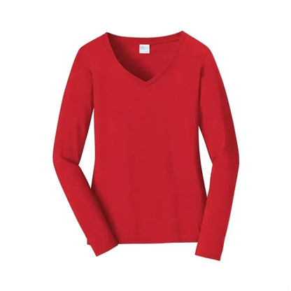 Port & Company Women's Long Sleeve Fan Favorite V-Neck Tee.