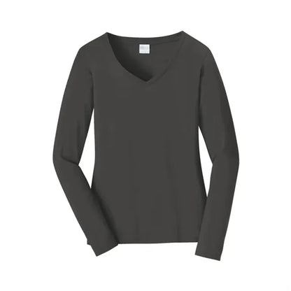 Port & Company Women's Long Sleeve Fan Favorite V-Neck Tee.