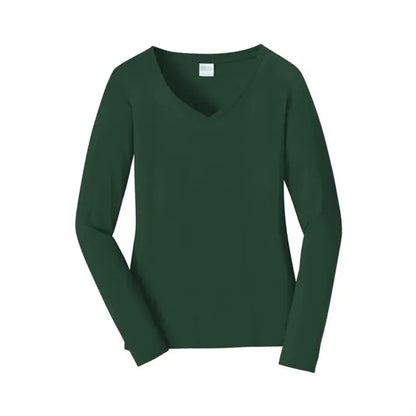 Port & Company Women's Long Sleeve Fan Favorite V-Neck Tee.