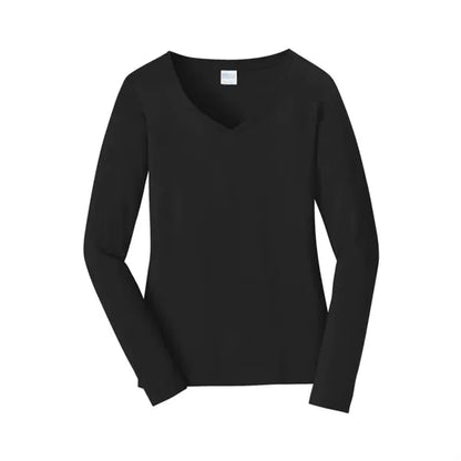 Port & Company Women's Long Sleeve Fan Favorite V-Neck Tee.