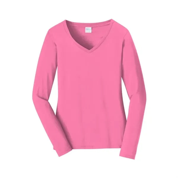Port & Company Women's Long Sleeve Fan Favorite V-Neck Tee.