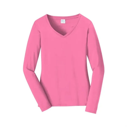 Port & Company Women's Long Sleeve Fan Favorite V-Neck Tee.