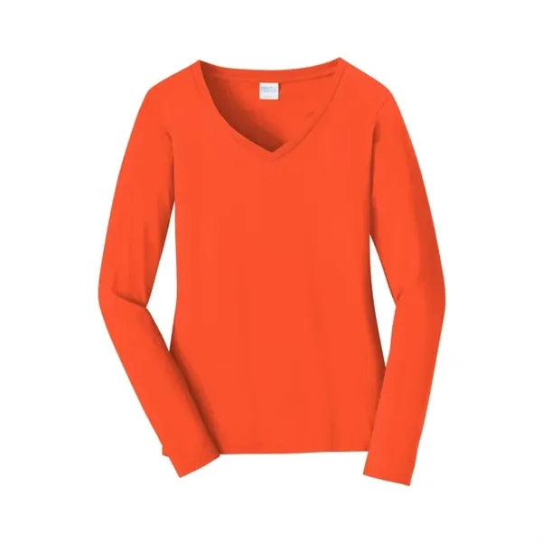 Port & Company Women's Long Sleeve Fan Favorite V-Neck Tee.