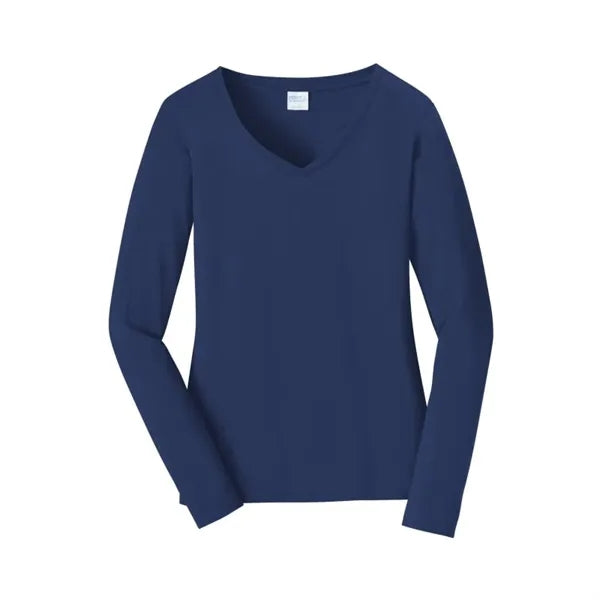 Port & Company Women's Long Sleeve Fan Favorite V-Neck Tee.
