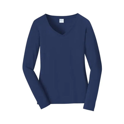 Port & Company Women's Long Sleeve Fan Favorite V-Neck Tee.
