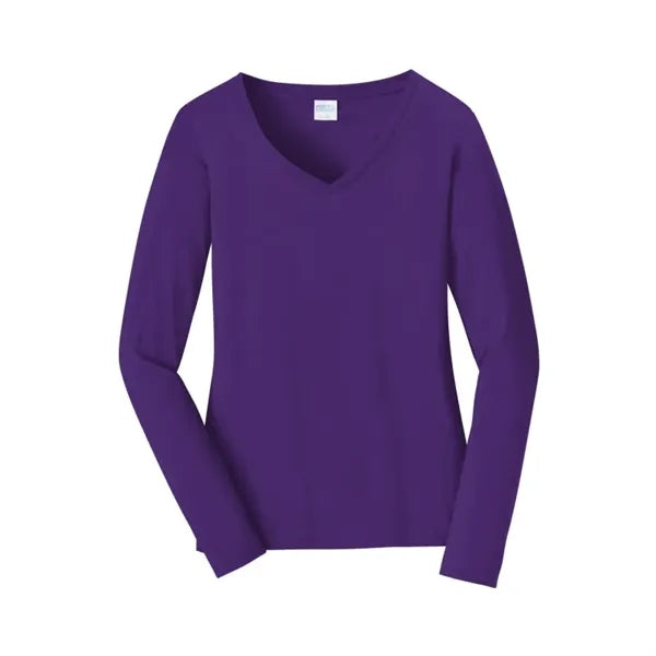 Port & Company Women's Long Sleeve Fan Favorite V-Neck Tee.