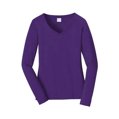 Port & Company Women's Long Sleeve Fan Favorite V-Neck Tee.