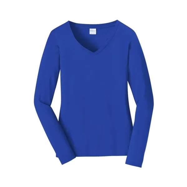 Port & Company Women's Long Sleeve Fan Favorite V-Neck Tee.
