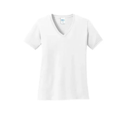 Port & Company Women's Core Cotton V-Neck Tee.