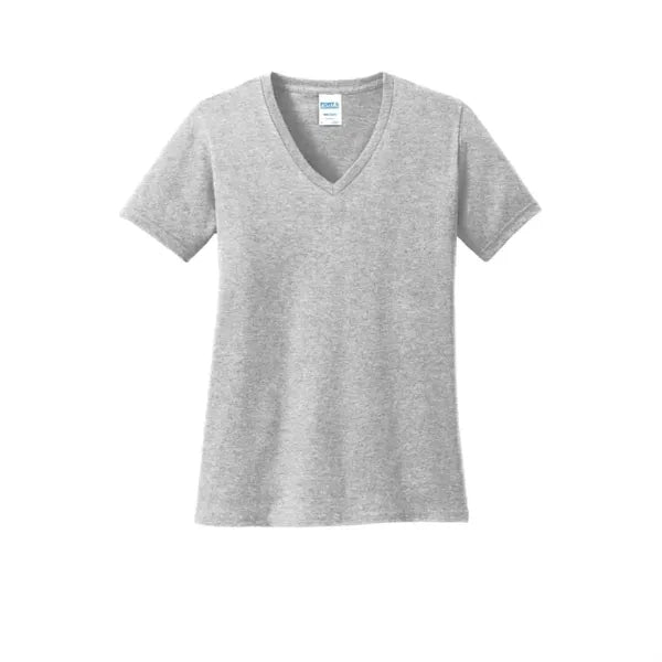 Port & Company Women's Core Cotton V-Neck Tee.