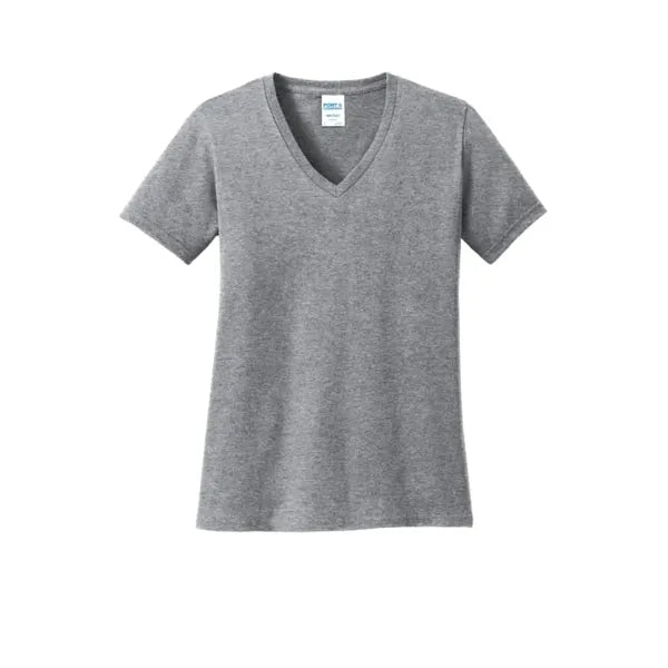 Port & Company Women's Core Cotton V-Neck Tee.