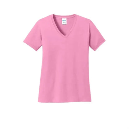 Port & Company Women's Core Cotton V-Neck Tee.