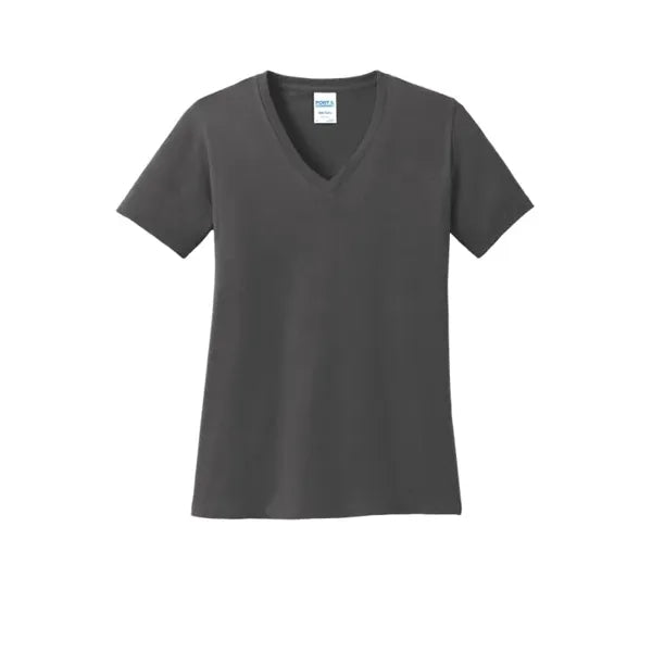 Port & Company Women's Core Cotton V-Neck Tee.