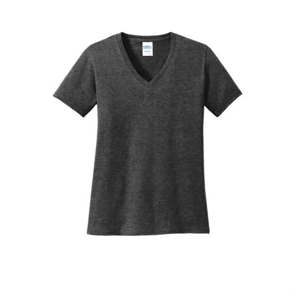 Port & Company Women's Core Cotton V-Neck Tee.