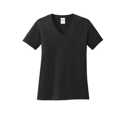 Port & Company Women's Core Cotton V-Neck Tee.
