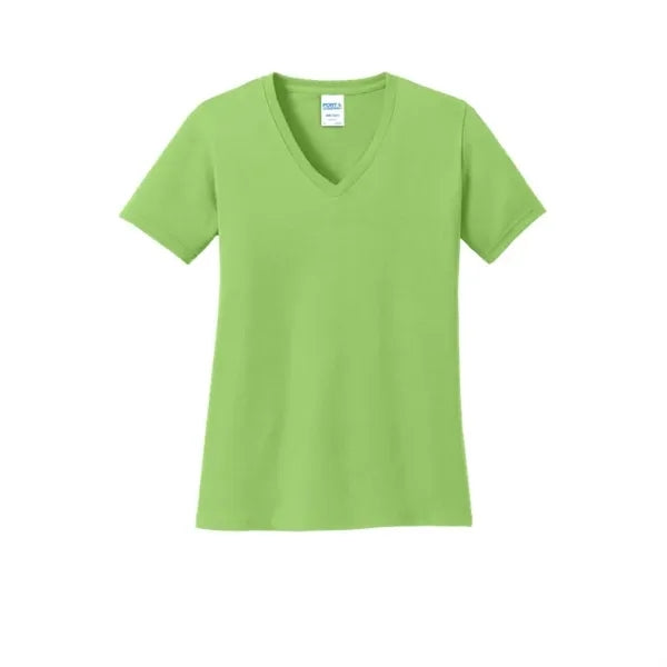 Port & Company Women's Core Cotton V-Neck Tee.