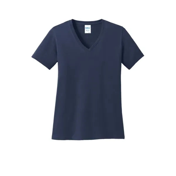Port & Company Women's Core Cotton V-Neck Tee.