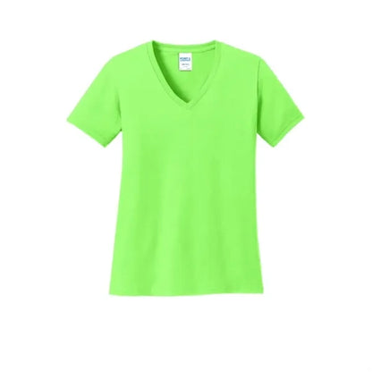 Port & Company Women's Core Cotton V-Neck Tee.
