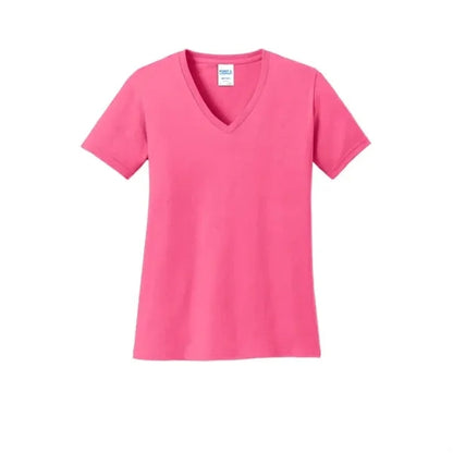Port & Company Women's Core Cotton V-Neck Tee.