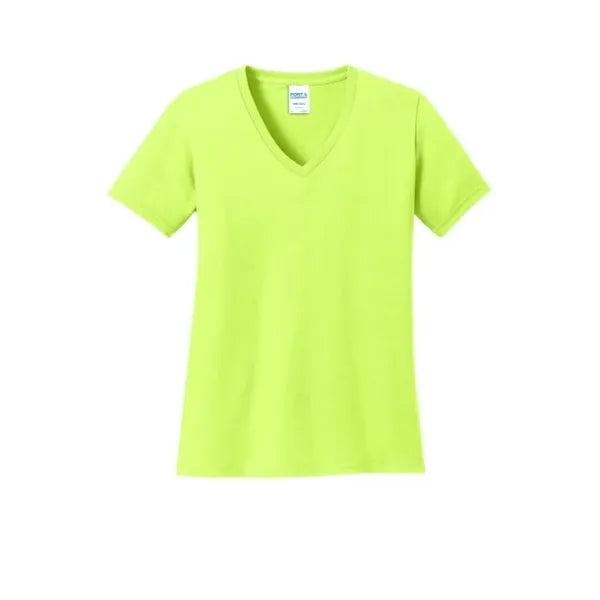 Port & Company Women's Core Cotton V-Neck Tee.