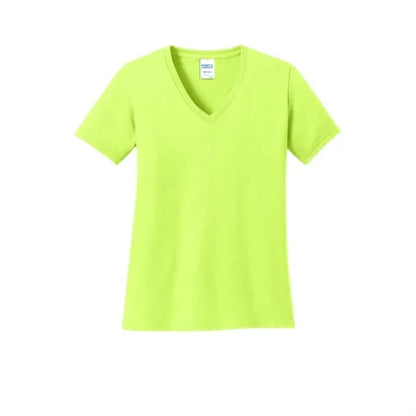 Port & Company Women's Core Cotton V-Neck Tee.